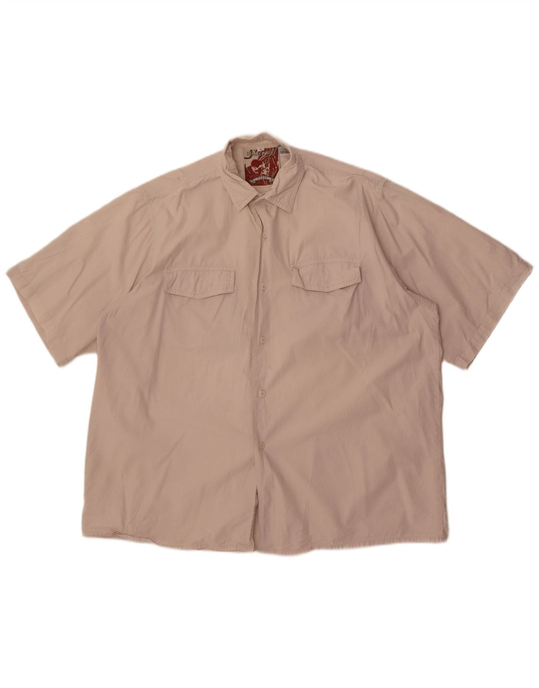 Camisa masculina vintage de manga curta grande algodão branco