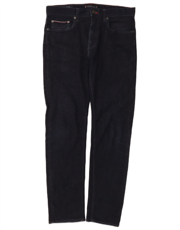 Tommy Hilfiger Masculino Bleecker Slim Jeans W32 L30 Azul Marinho Algodão