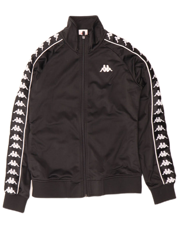 Kappa feminino gráfico completo agasalho Reino Unido 10 pequeno bloco colorido preto