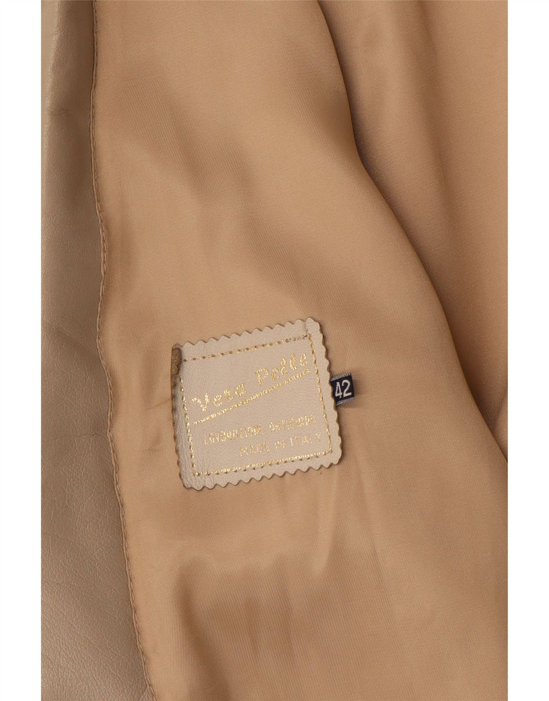 Jaqueta blazer feminina vintage de couro com 1 botão IT 42 couro bege médio