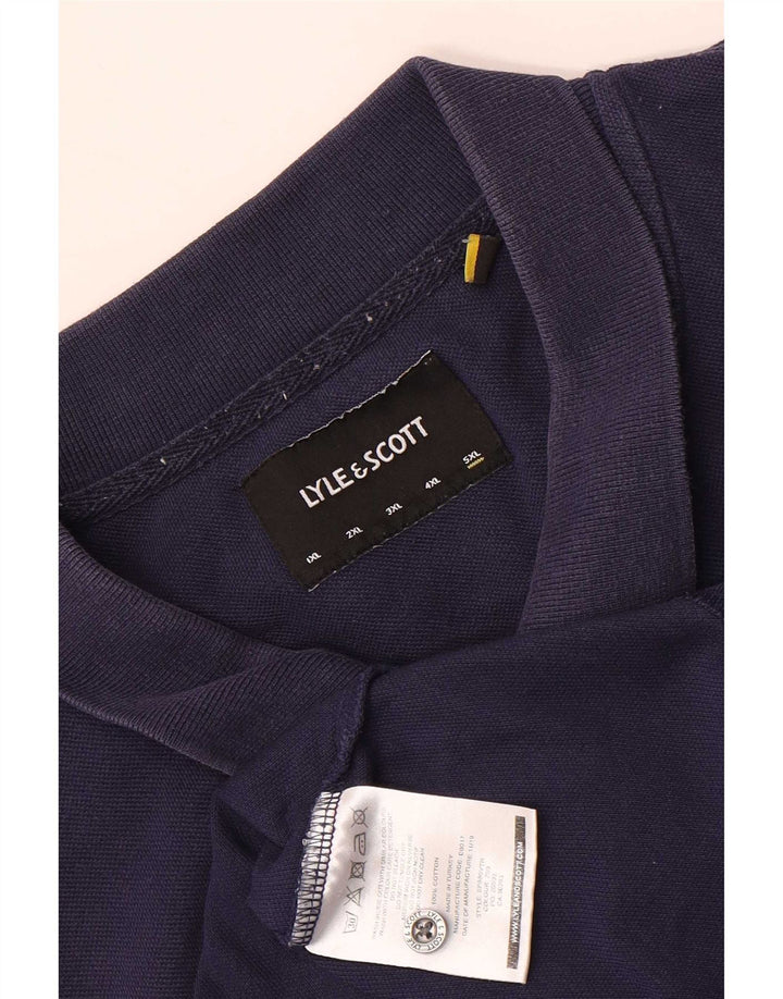 Camisa polo masculina Lyle & Scott 5XL algodão azul marinho