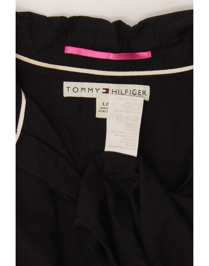 Camisa Tommy Hilfiger Feminina UK 14 Grande Algodão Preto