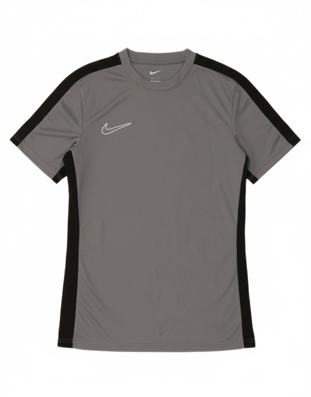 Camiseta masculina Nike Dri Fit Slim Fit Top pequeno cinza colorblock poliéster