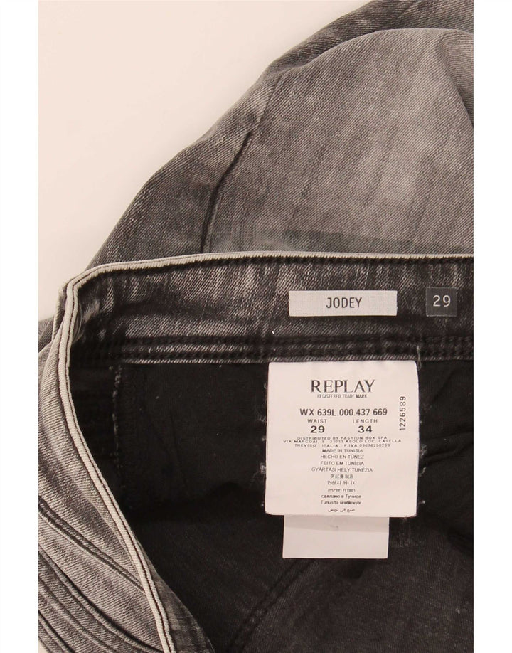 Replay feminino Jodey Slim Jeans W29 L29 cinza algodão