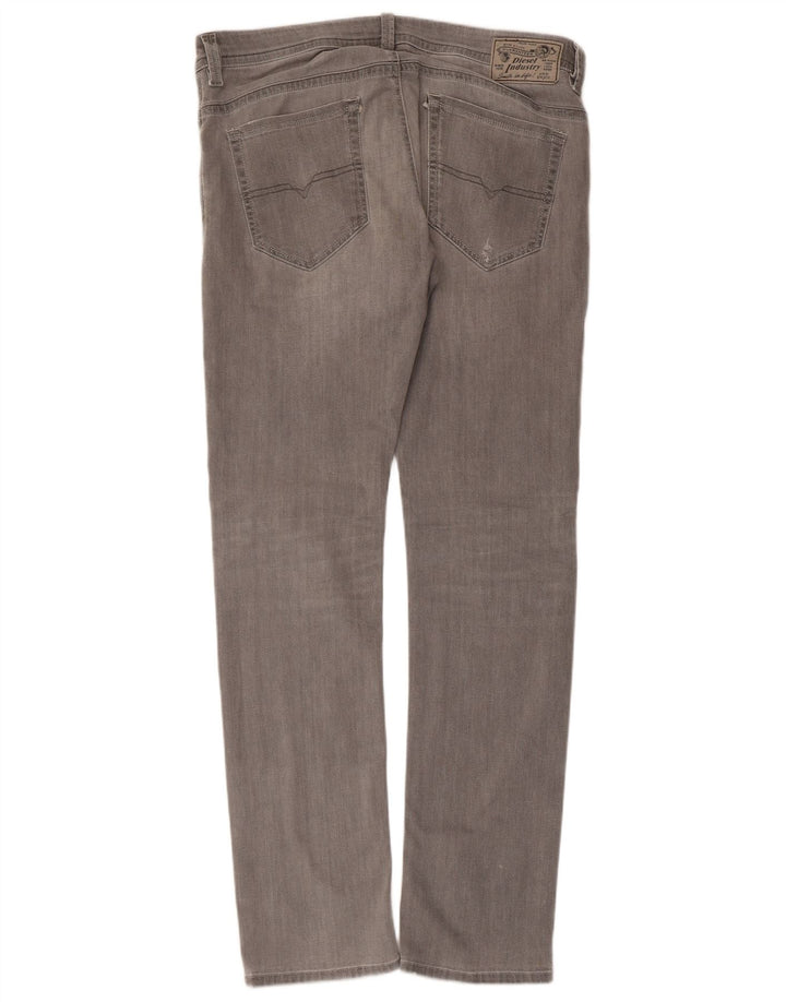 DIESEL Feminino Thavar Slim Skinny Jeans W34 L32 Algodão Cinza