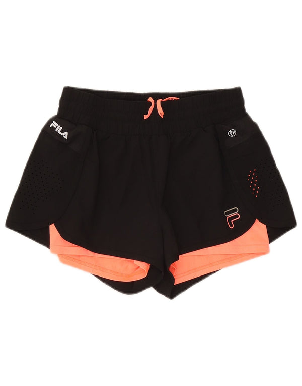 Shorts esportivos gráficos femininos Fila UK 12 médio preto