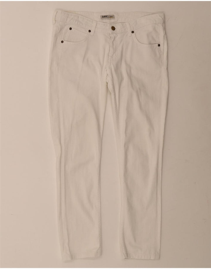 Lee Womens Norma Slim Jeans W30 L27 Algodão Branco
