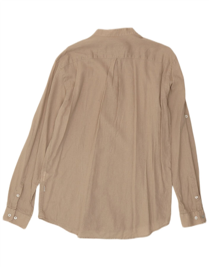 Camisa masculina Carrera grande linho bege