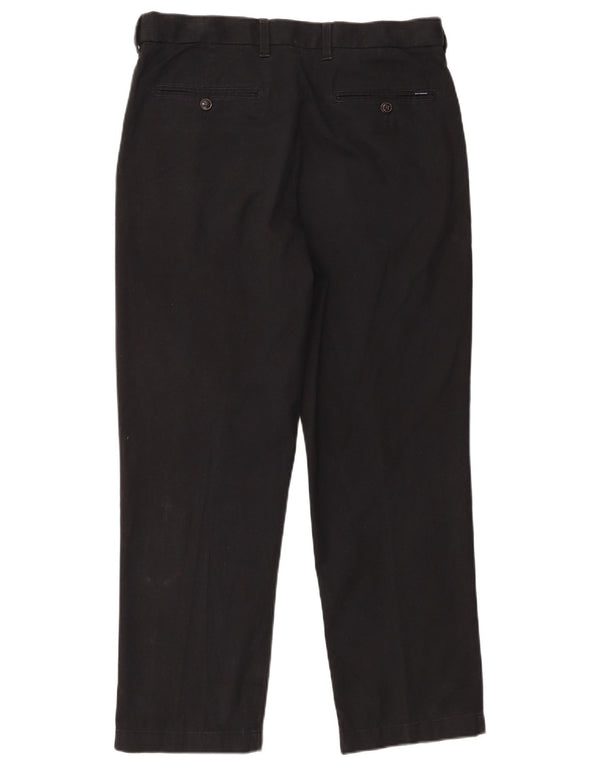 Calça masculina de terno reto Marks & Spencer W34 L29 algodão preto
