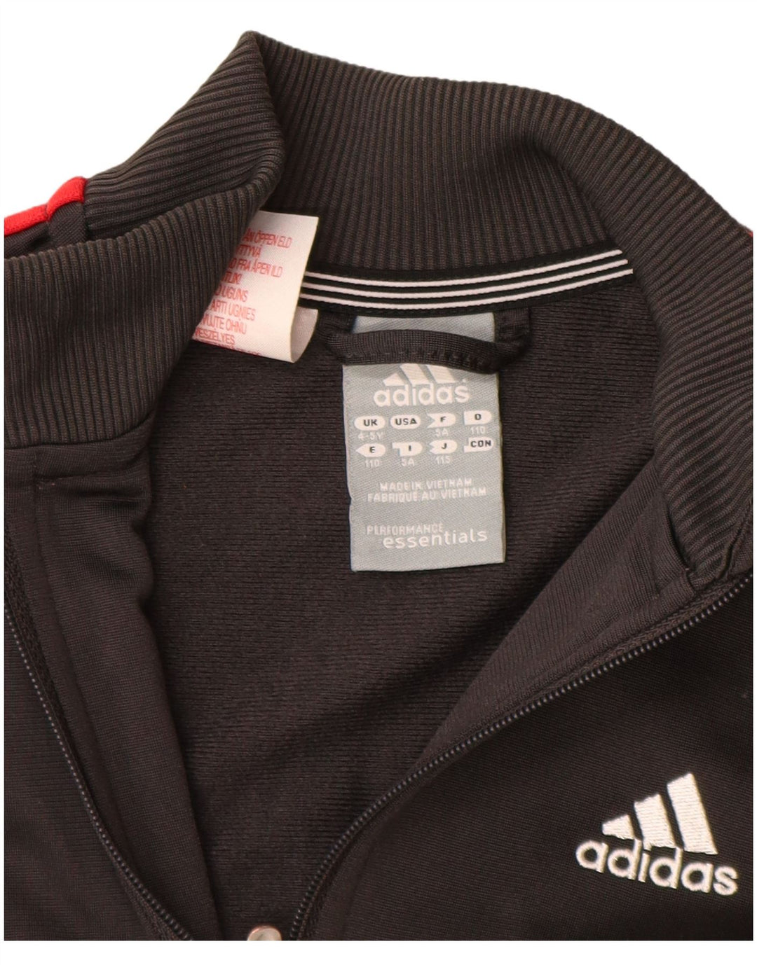 Jaqueta Adidas Meninos Treino Top 4-5 Anos Cinza Poliéster