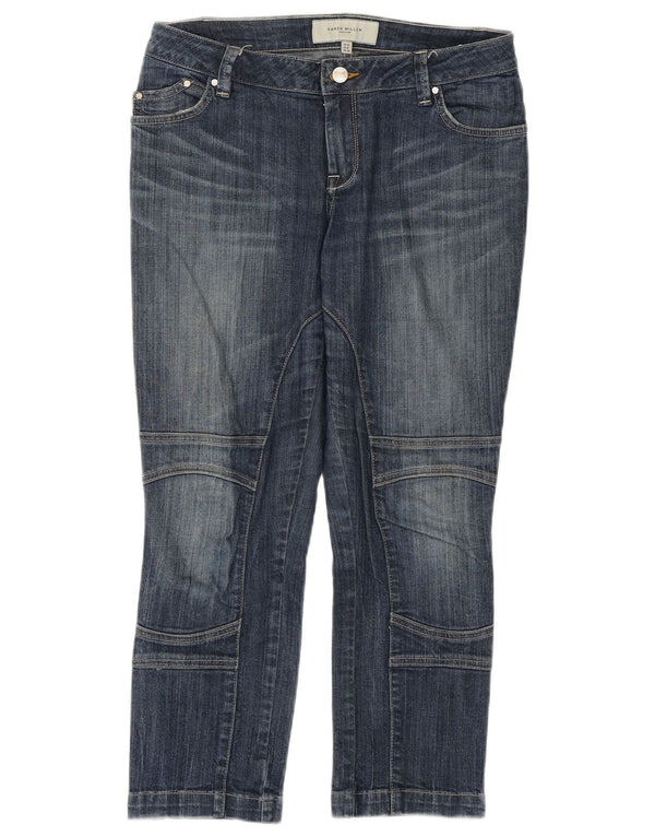 KAREN MILLEN Calça jeans feminina justa cortada Reino Unido 10 pequena W29 L24 azul