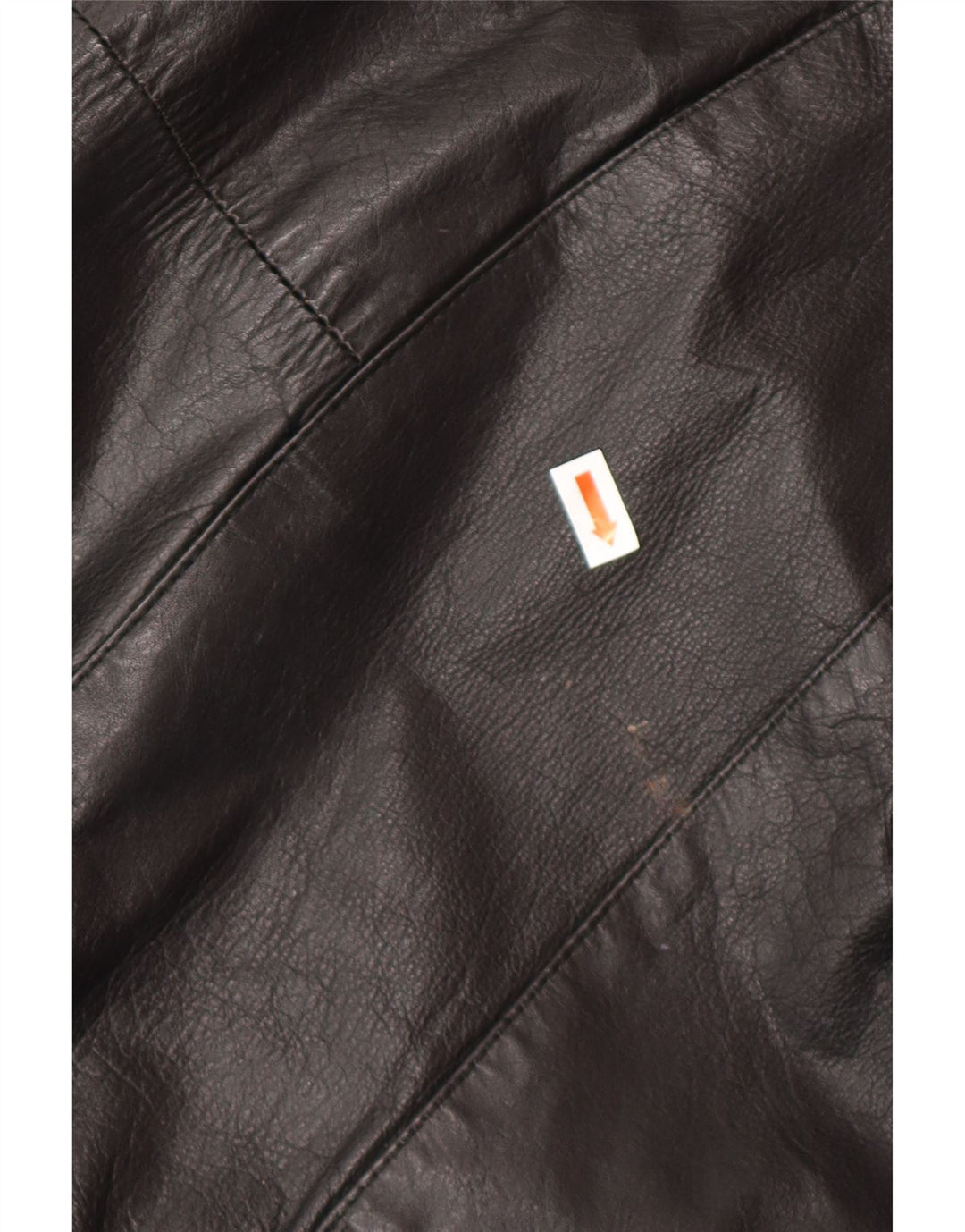 Casaco feminino de couro superdimensionado VINTAGE Reino Unido 14 couro preto médio