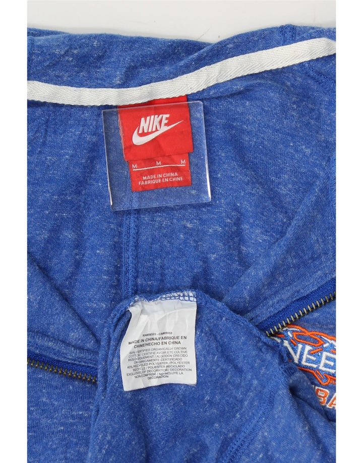 NIKE Womens Zip Hoodie Sweater UK 14 Medium Blue Flecked Cotton Vintage Nike and Second-Hand Nike from Messina Hembry 