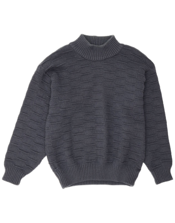 Suéter vintage masculino com gola tartaruga XL azul marinho