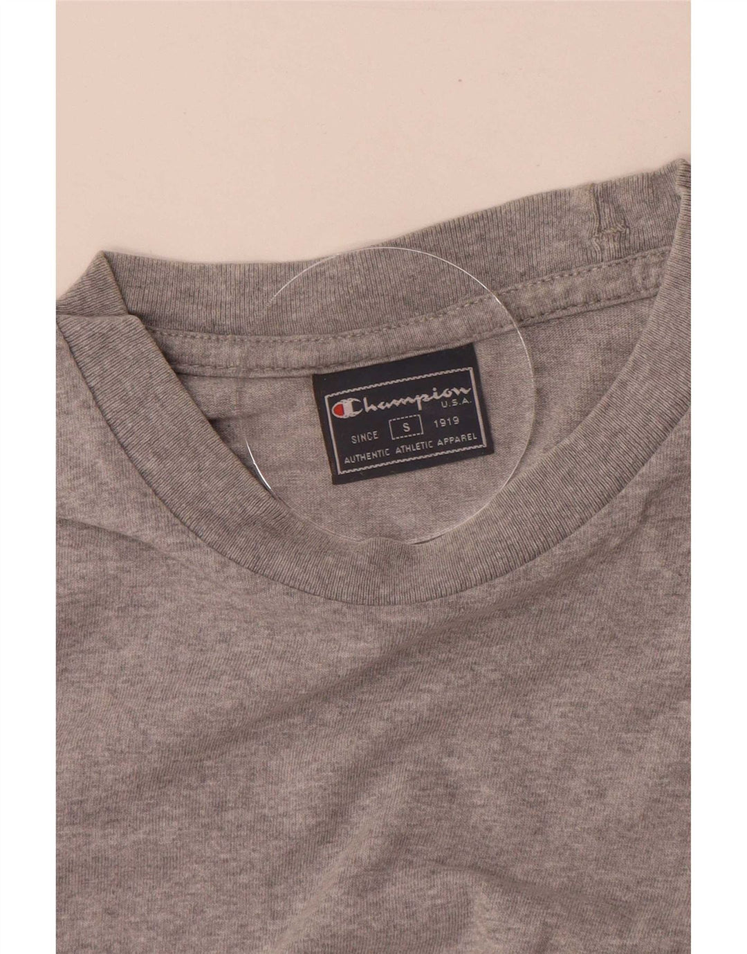 Camiseta masculina gráfica Champion pequeno algodão cinza