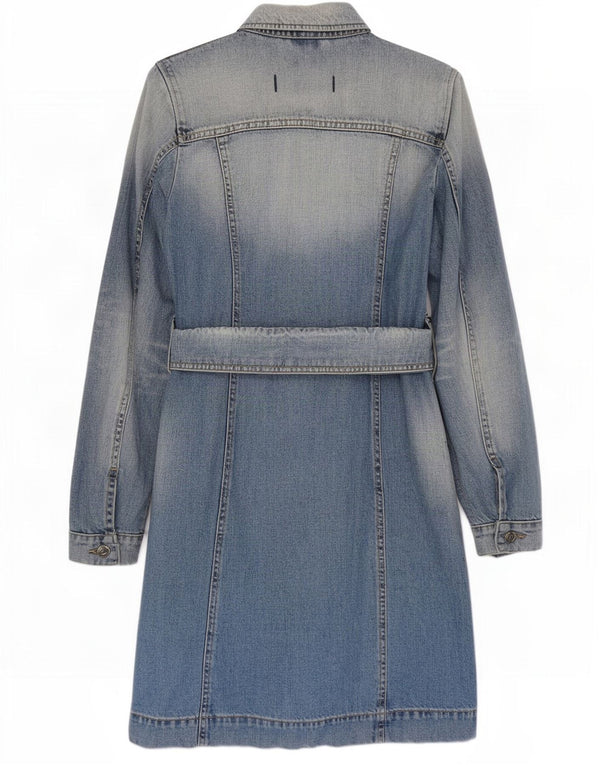 Casaco jeans feminino Gas UK 10 pequeno algodão azul