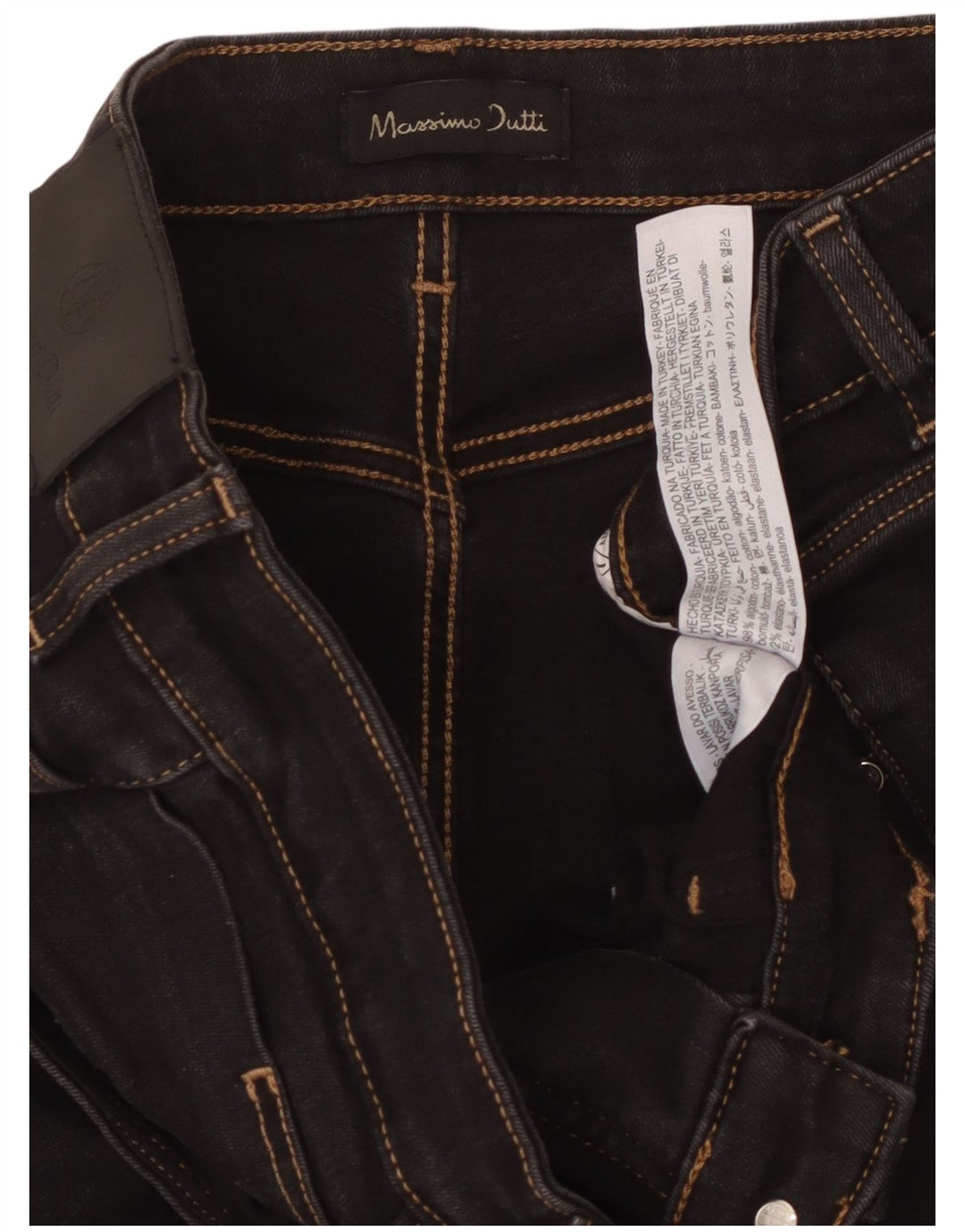 Calça jeans feminina MASSIMO DUTTI EU 42 grande W32 L32 algodão preto