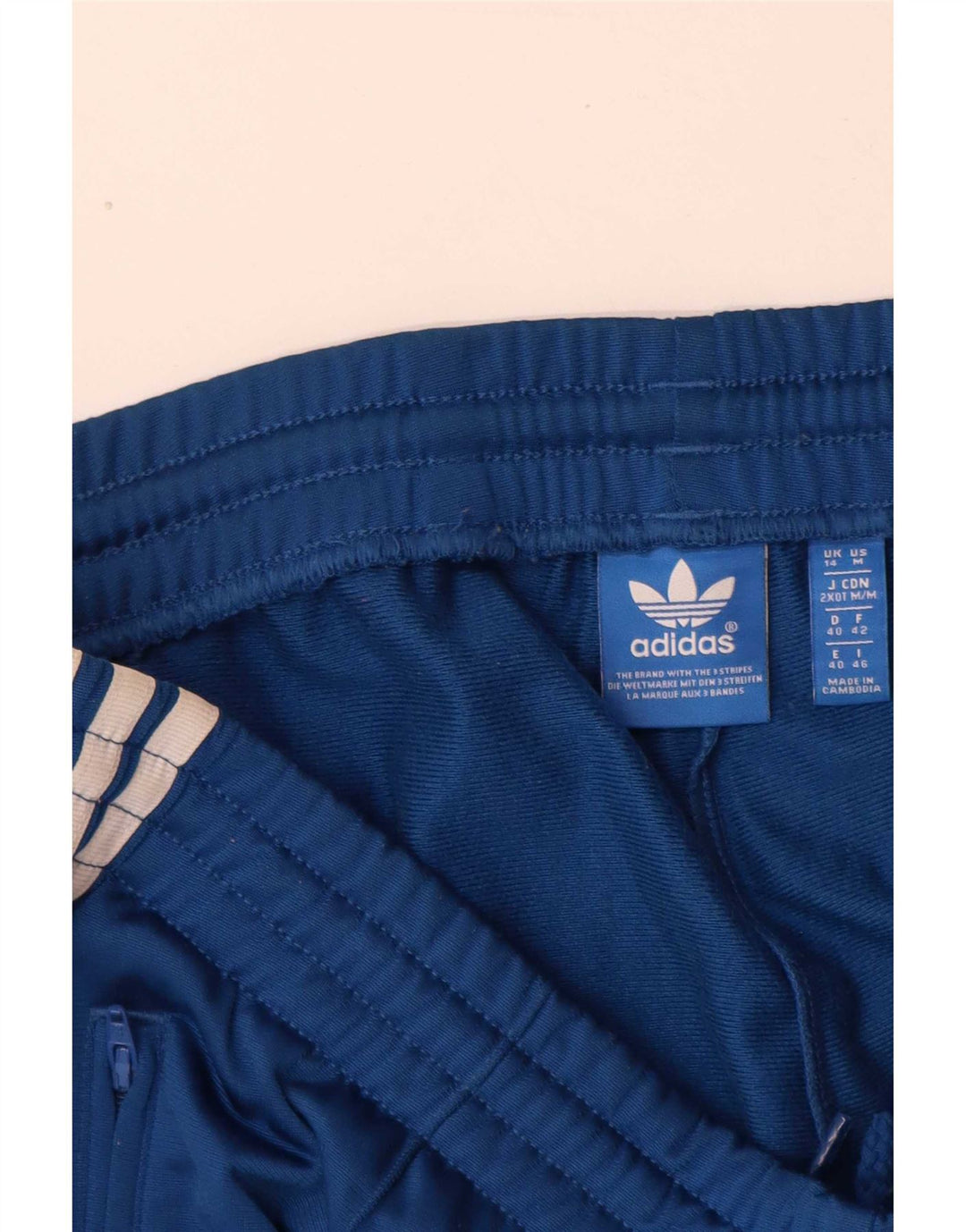 Calça de treino feminina Adidas UK 14 grande azul poliéster