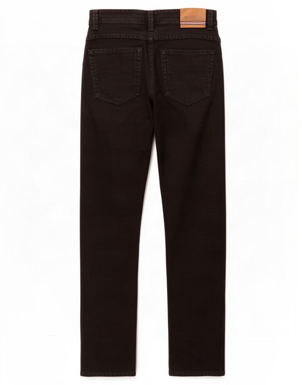 Calça jeans reta masculina SIVIGLIA W31 L32 algodão houndstooth preto