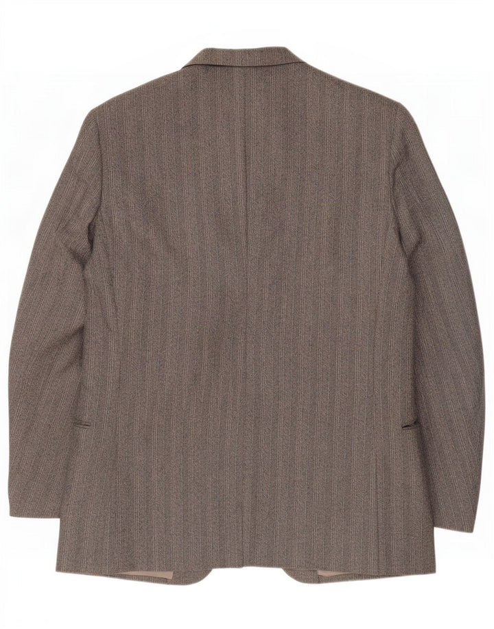 Jaqueta Blazer Masculina Valentino com 2 Botões Reino Unido 38 Espinha de Peixe Cinza Médio