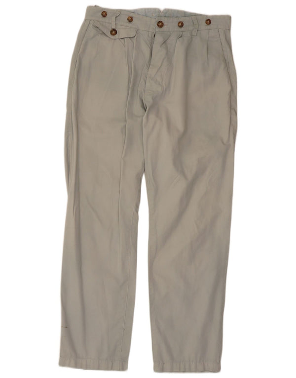 Vintage Mens Pegged Chino Trousers IT 44 XS W30 L27 Grey Cotton