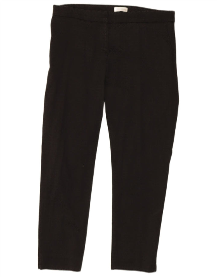 Calça chino feminina MONSOON W32 L27 algodão geométrico preto
