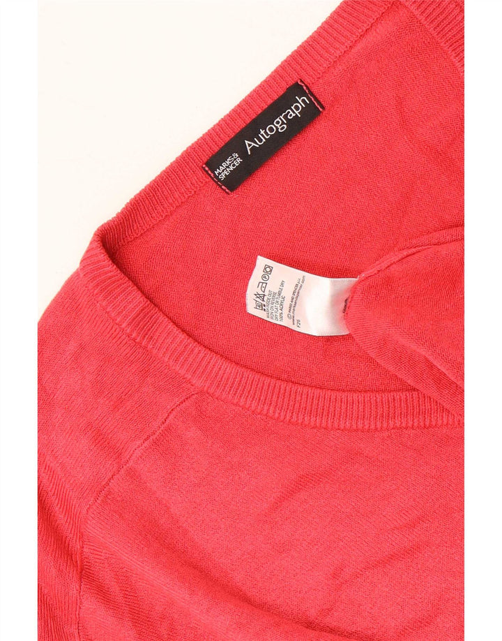 Suéter masculino Marks & Spencer Autograph com decote em V XL vermelho acrílico
