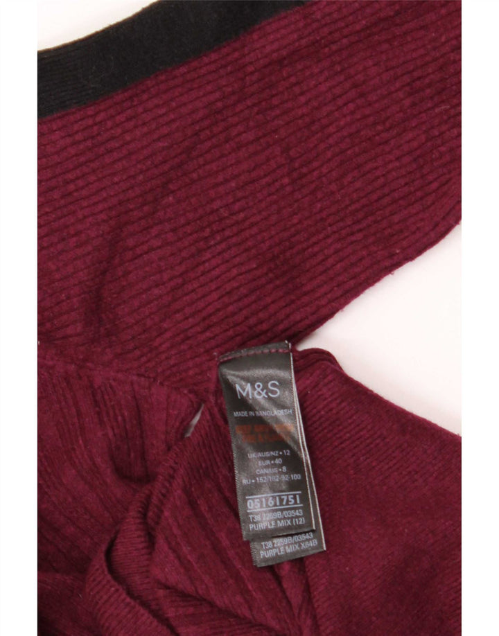 Suéter feminino Marks & Spencer com gola tartaruga Reino Unido 12 médio roxo