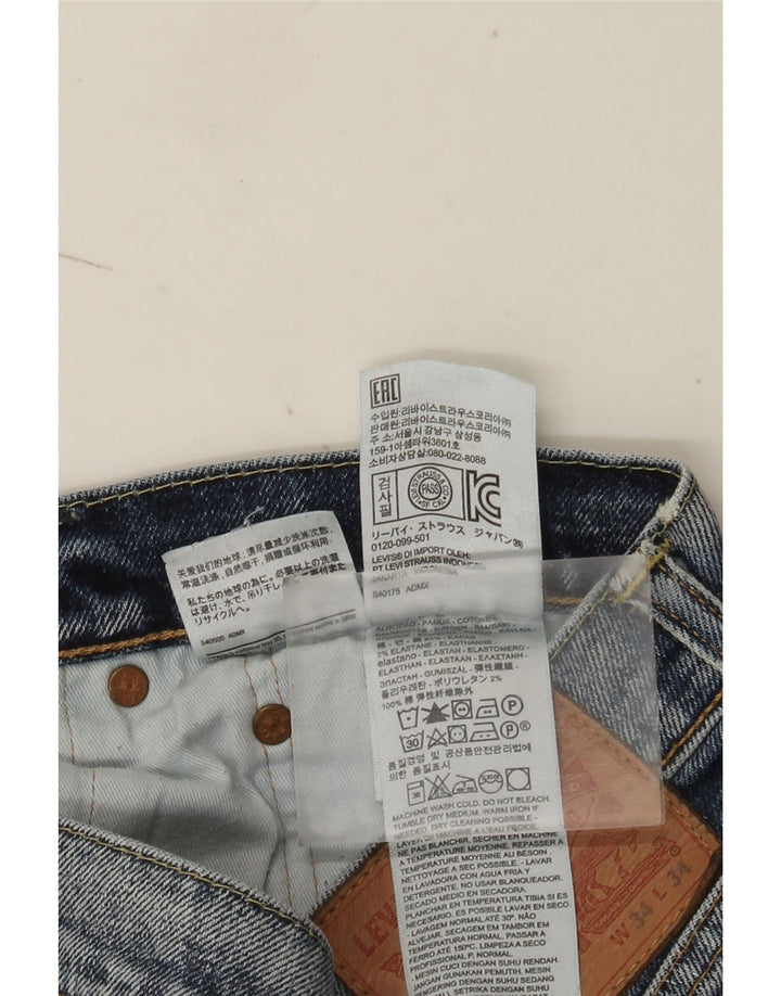 Shorts jeans masculino 502 da Levi's W34 grande azul algodão