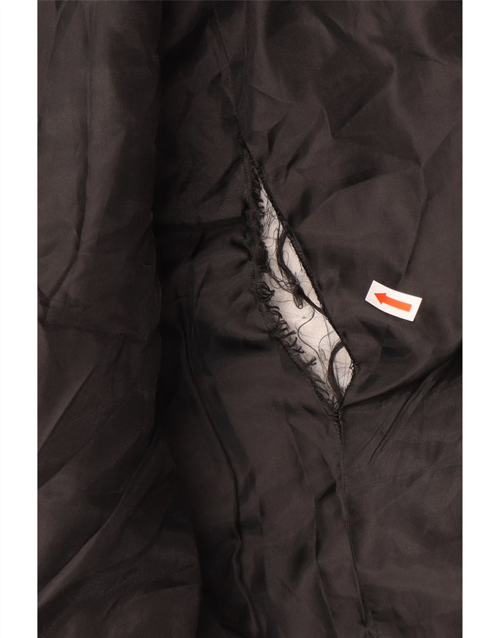 Jaqueta feminina acolchoada gráfica Guess UK 10 pequena poliéster preta