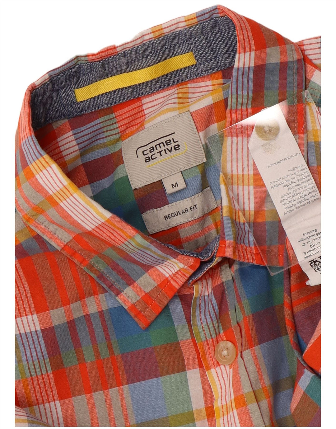 CAMEL ACTIVE Camisa masculina regular fit média xadrez multicolorida