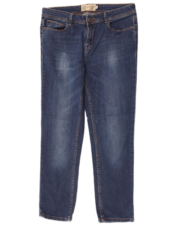 Fat Face Womens Slim Jeans UK 12 Médio W30 L26 Algodão Azul