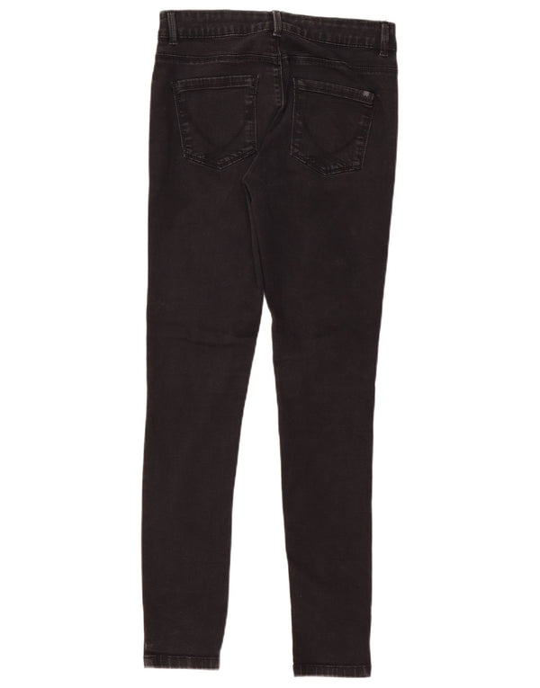 Calça jeans feminina Oasis Stretch Skinny UK 12 médio W28 L31 algodão preto