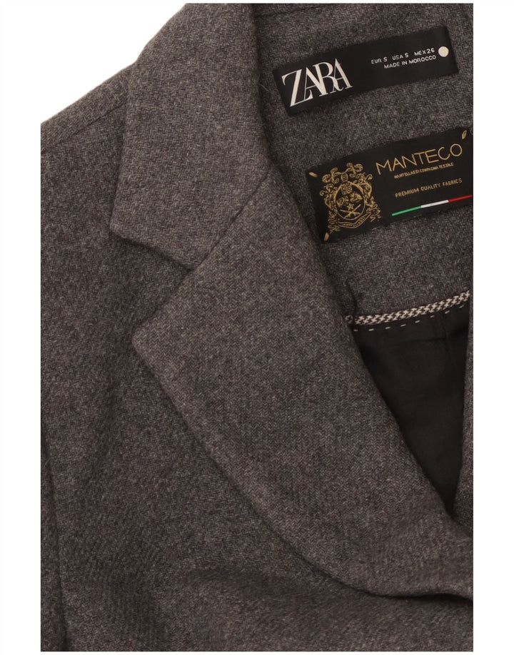 Sobretudo feminino Zara Manteco UK 10 pequeno cinza