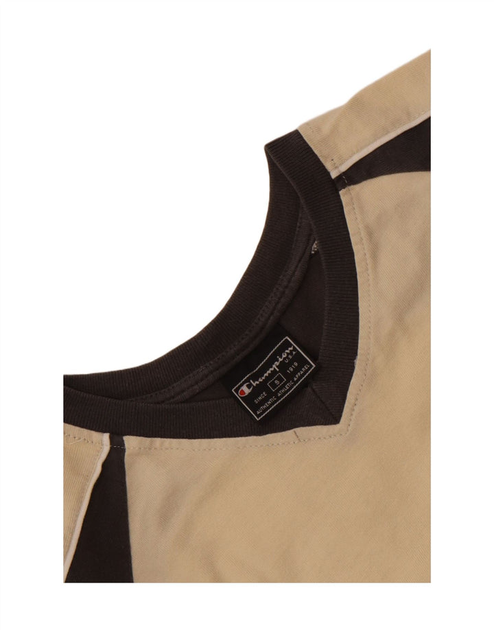 Camiseta masculina Champion pequena off white colorblock