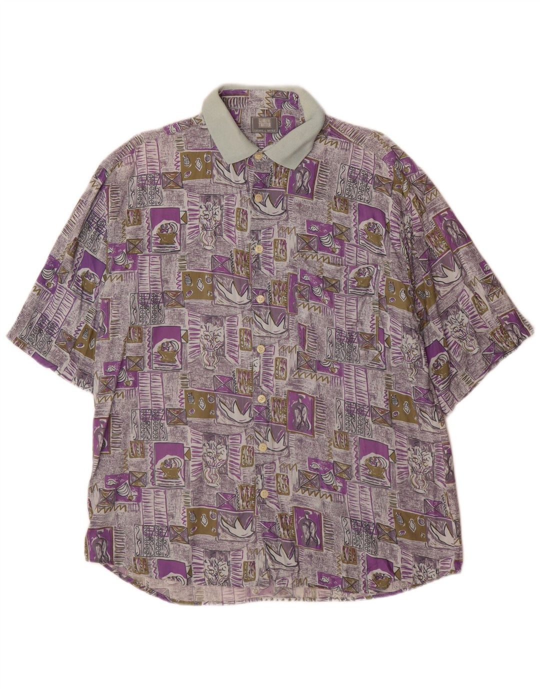 Camisa masculina de manga curta Globe Trotter tamanho 41/42 grande multicolorida