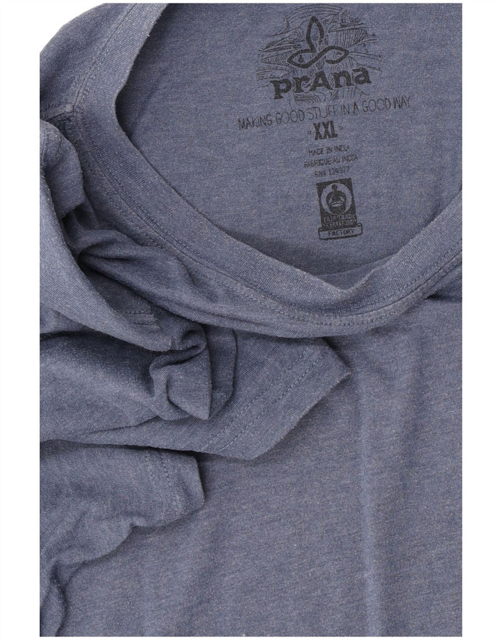 Camiseta masculina Prana Top 2XL azul marinho manchado