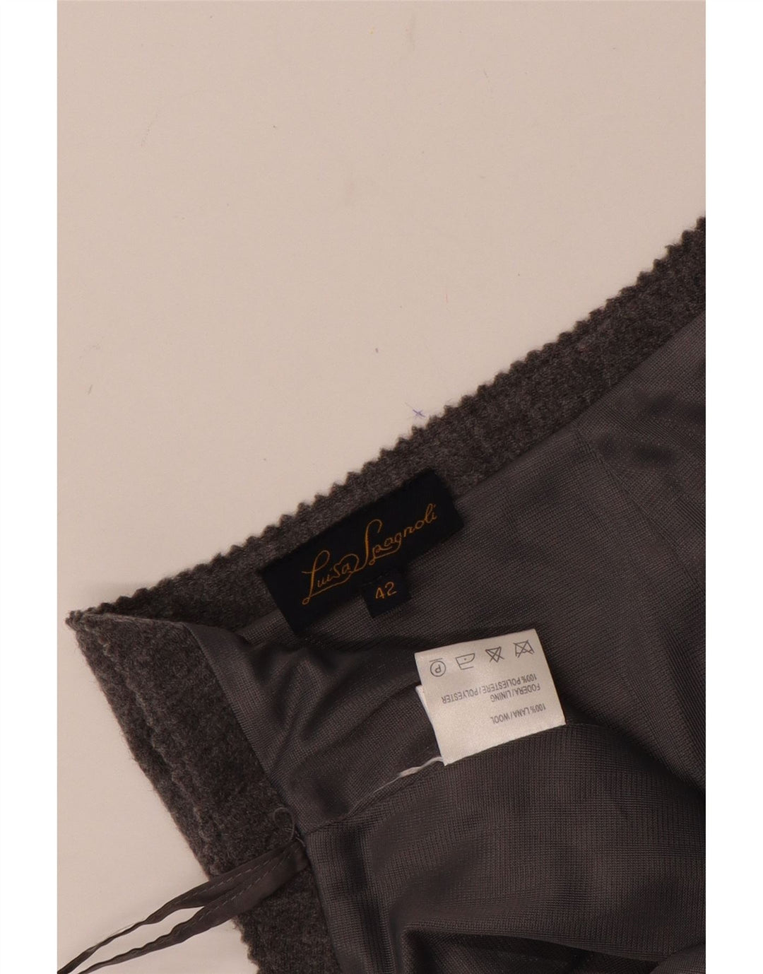 LUISA SPAGNOLI Saia lápis feminina IT 42 médio W28 lã cinza