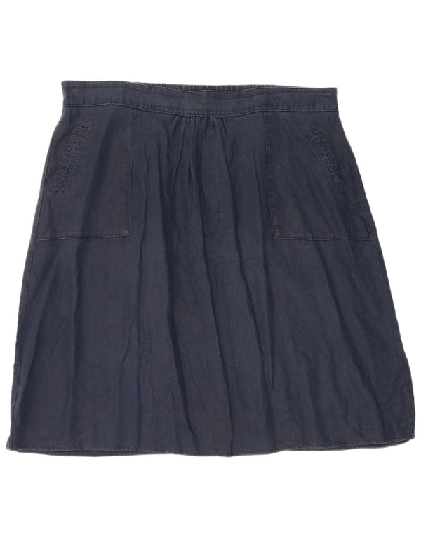 Saia feminina Marks & Spencer linha A W40 2XL linho azul marinho