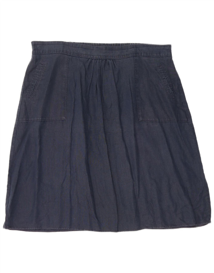 Saia feminina Marks & Spencer linha A W40 2XL linho azul marinho