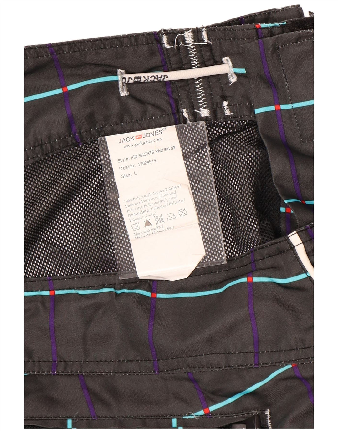 Shorts de natação masculino Jack & Jones gráfico grande poliéster floral preto