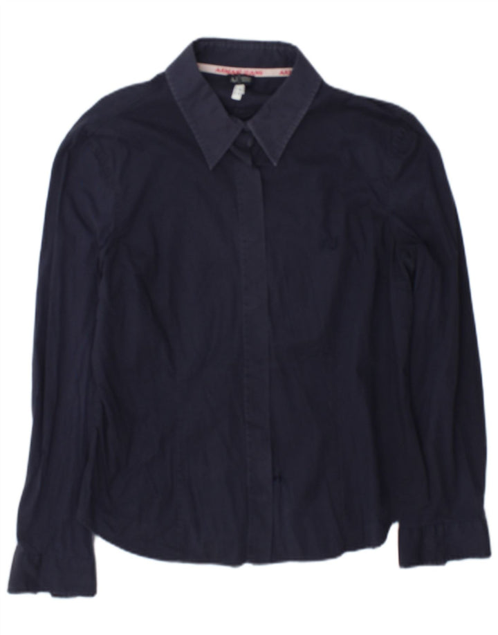 Camisa feminina Armani grande algodão azul marinho