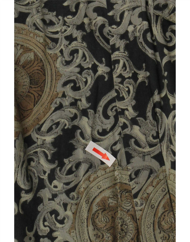 Camisa masculina vintage grande preta Paisley