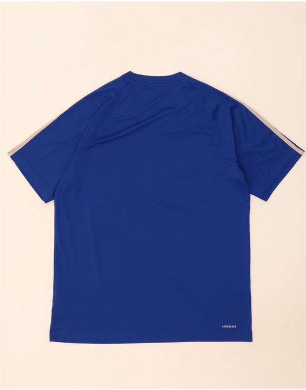 Adidas Mens Aeroready Camiseta Top Médio Azul Poliéster