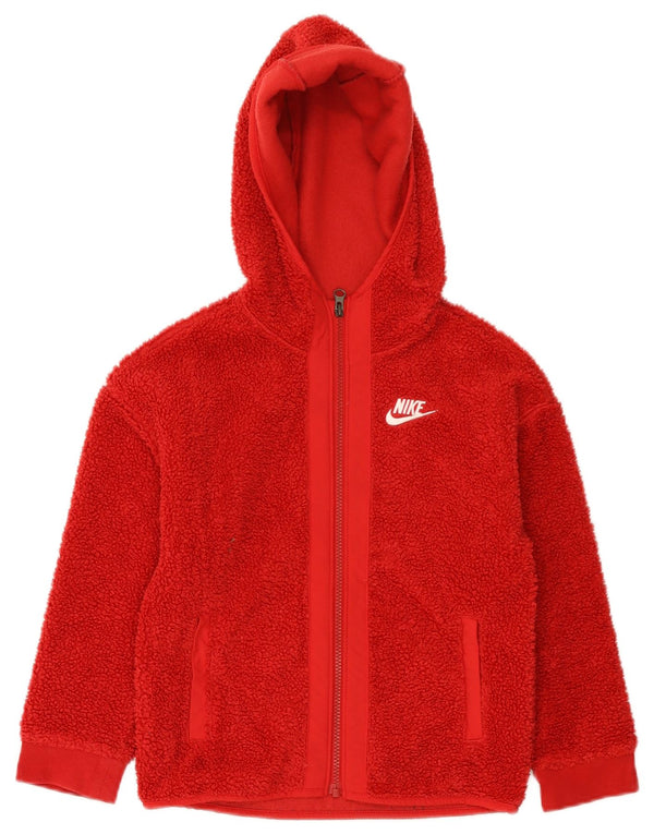 Suéter Nike feminino Fleece Zip com capuz 7-8 anos XS vermelho poliéster