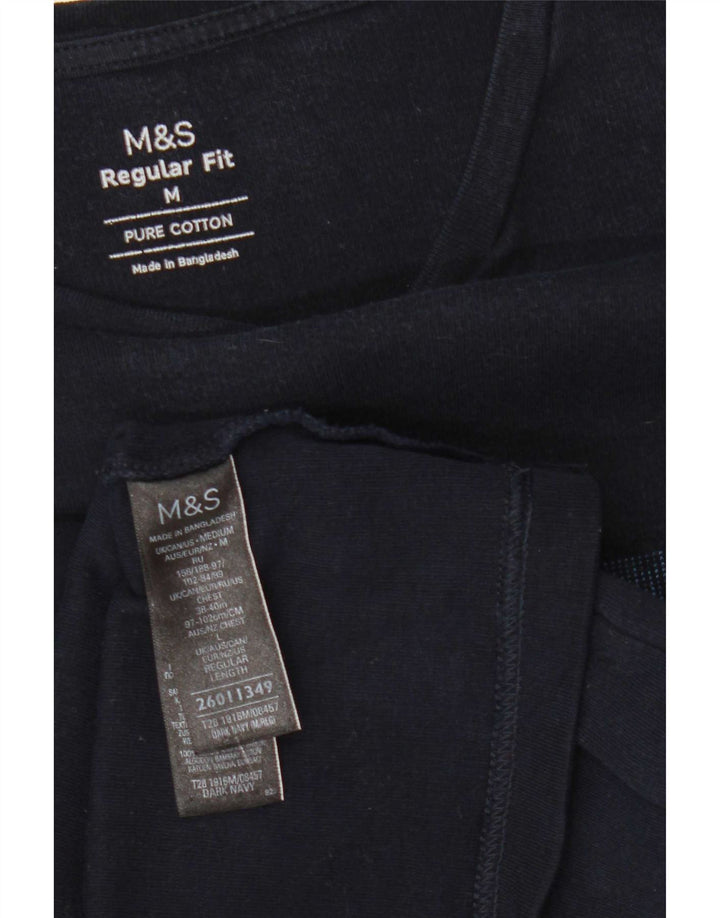 Camiseta feminina Marks & Spencer UK 14 médio listrado azul marinho