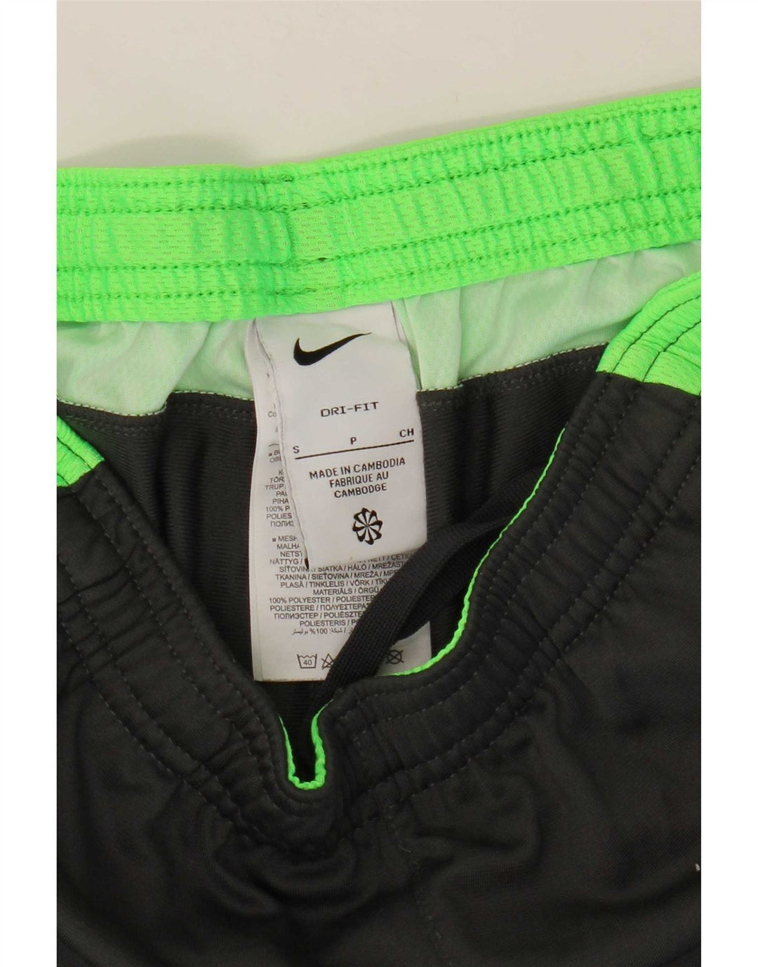 Calça de treino masculina Nike Dri Fit pequena cinza colorblock poliéster