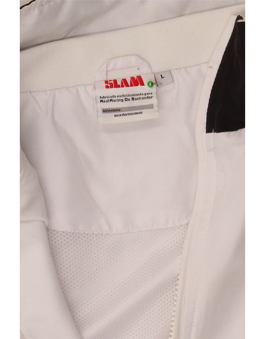 Slam Mens Graphic Tracksuit Top Jaqueta Grande Poliéster Colorblock Branco