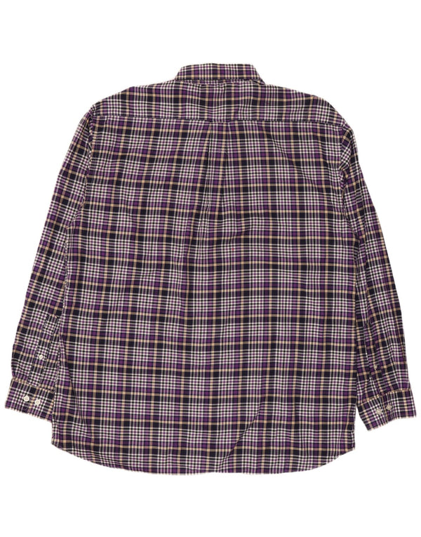 GANT Camisa masculina de flanela de ajuste regular XL roxo algodão xadrez