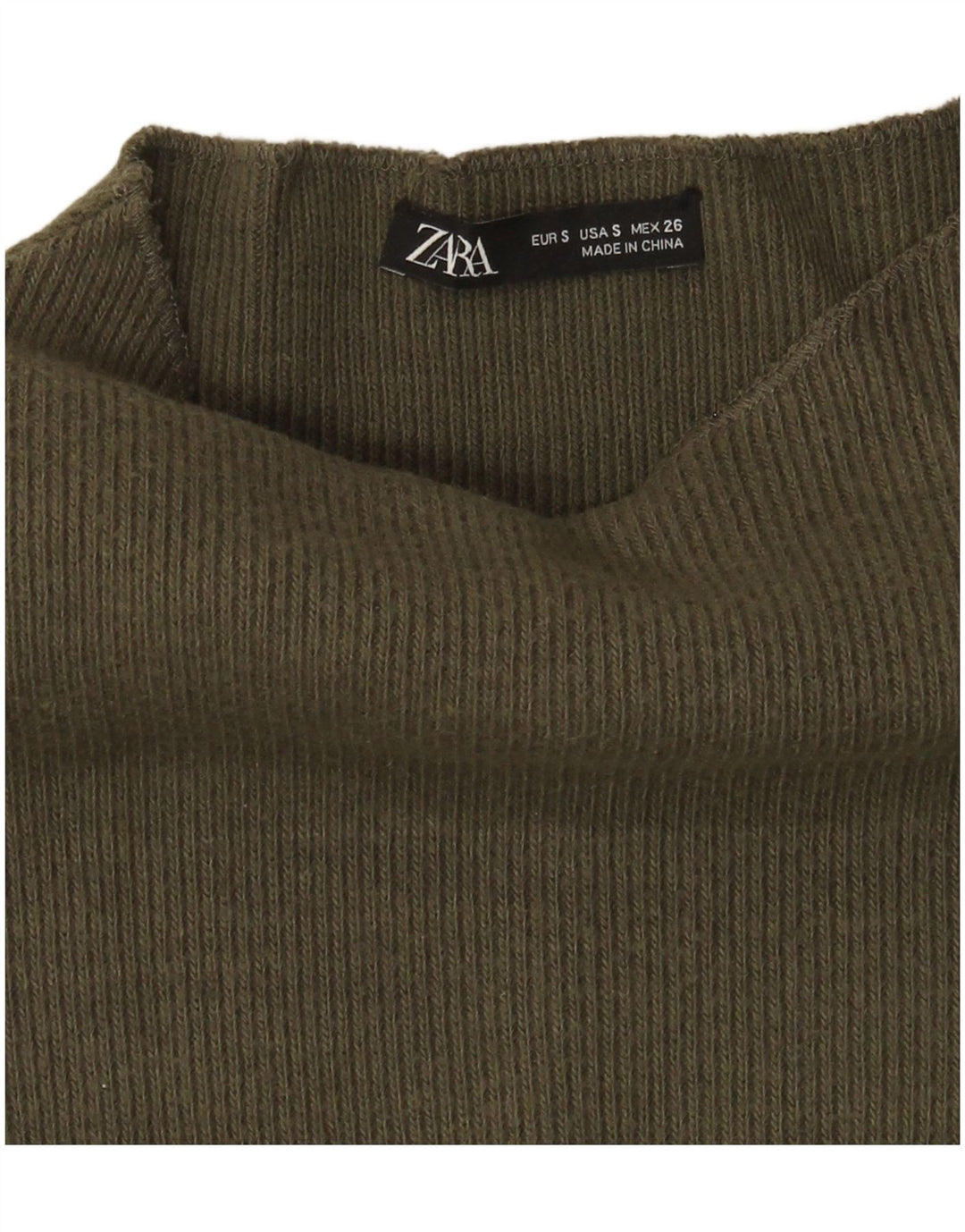 Zara Suéter feminino oversized com gola de tartaruga Reino Unido 10 pequeno cáqui